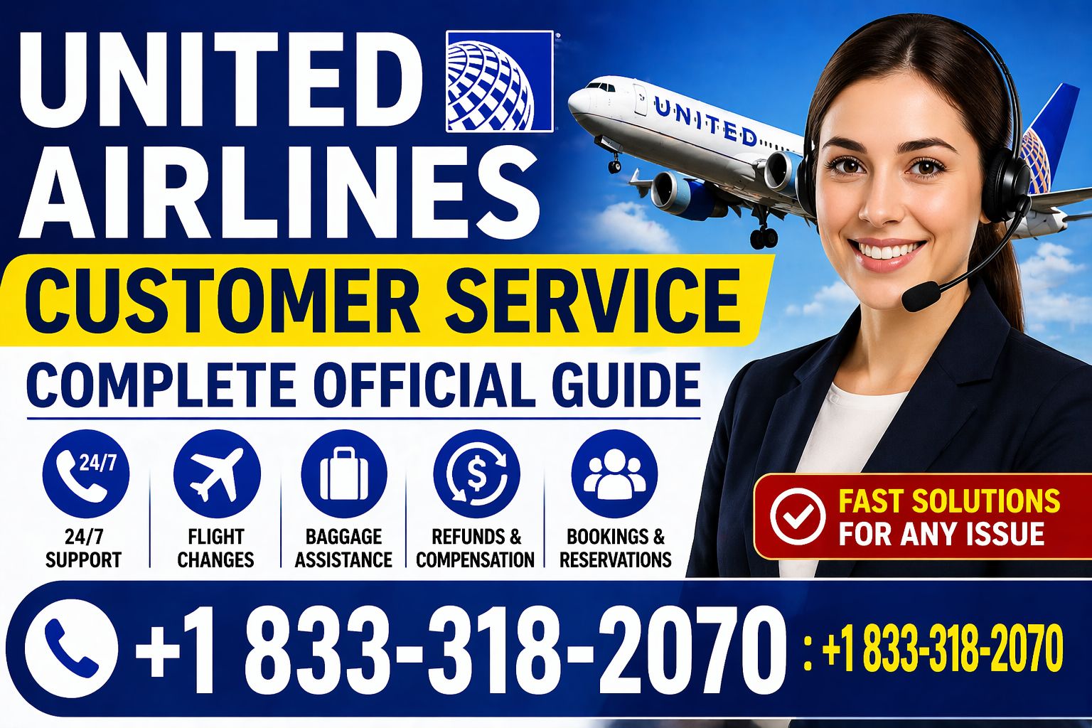 United Airlines Customer Service Complete Official Guide = Step-by-Step Help & Support 24/7 United Airlines